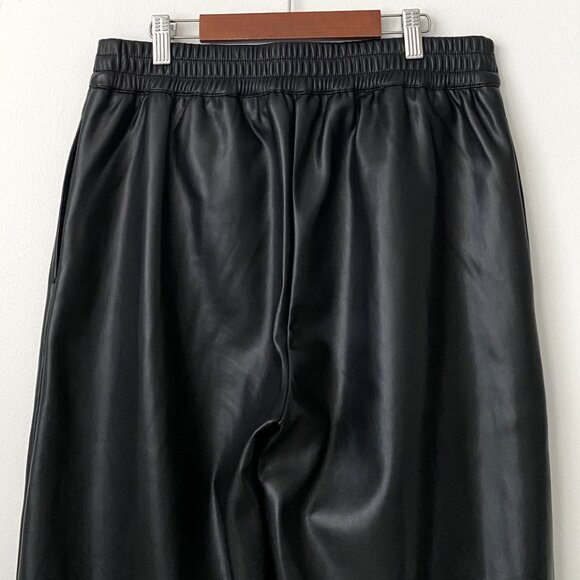 Soft Surroundings Rivka Faux Leather Black Pants Wide Leg - Picture 9 of 12